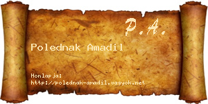 Polednak Amadil névjegykártya